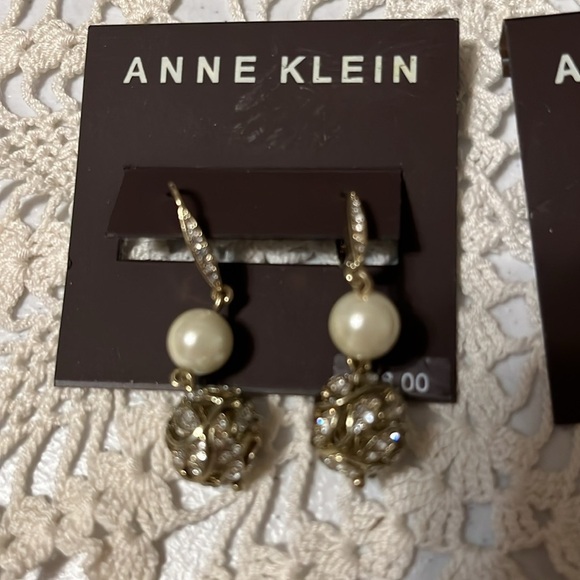 Anne Klein Silver and Gold Pearl Earrings Sets - Picture 3 of 4